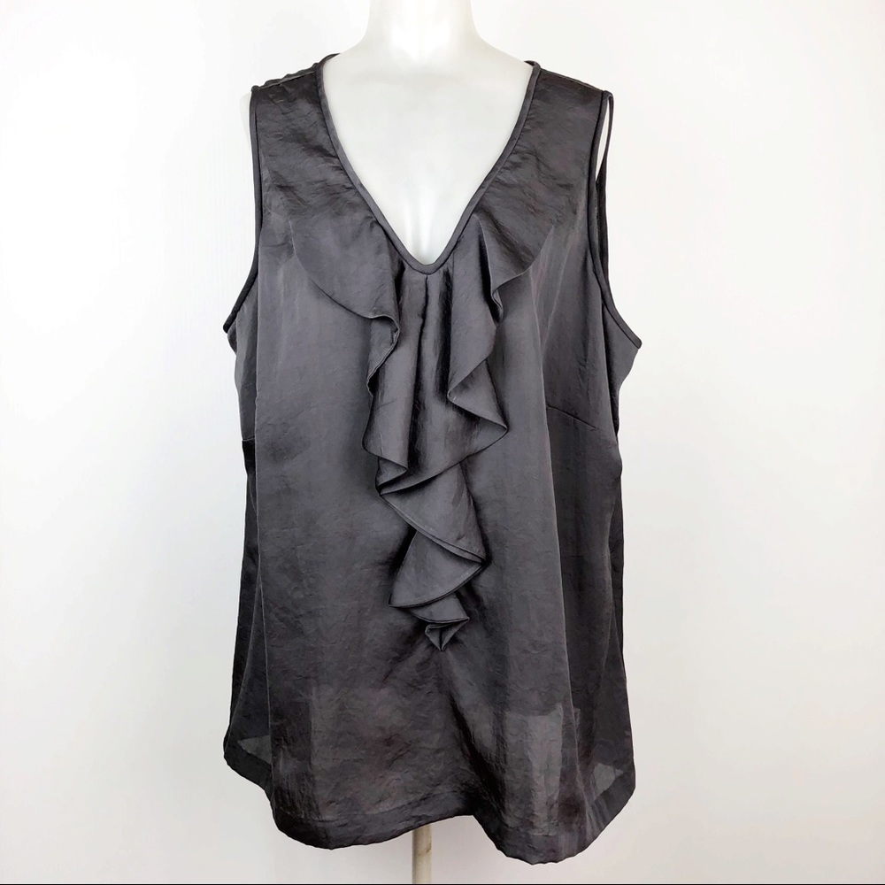 Michael Kors sleeveless gray top with fron…